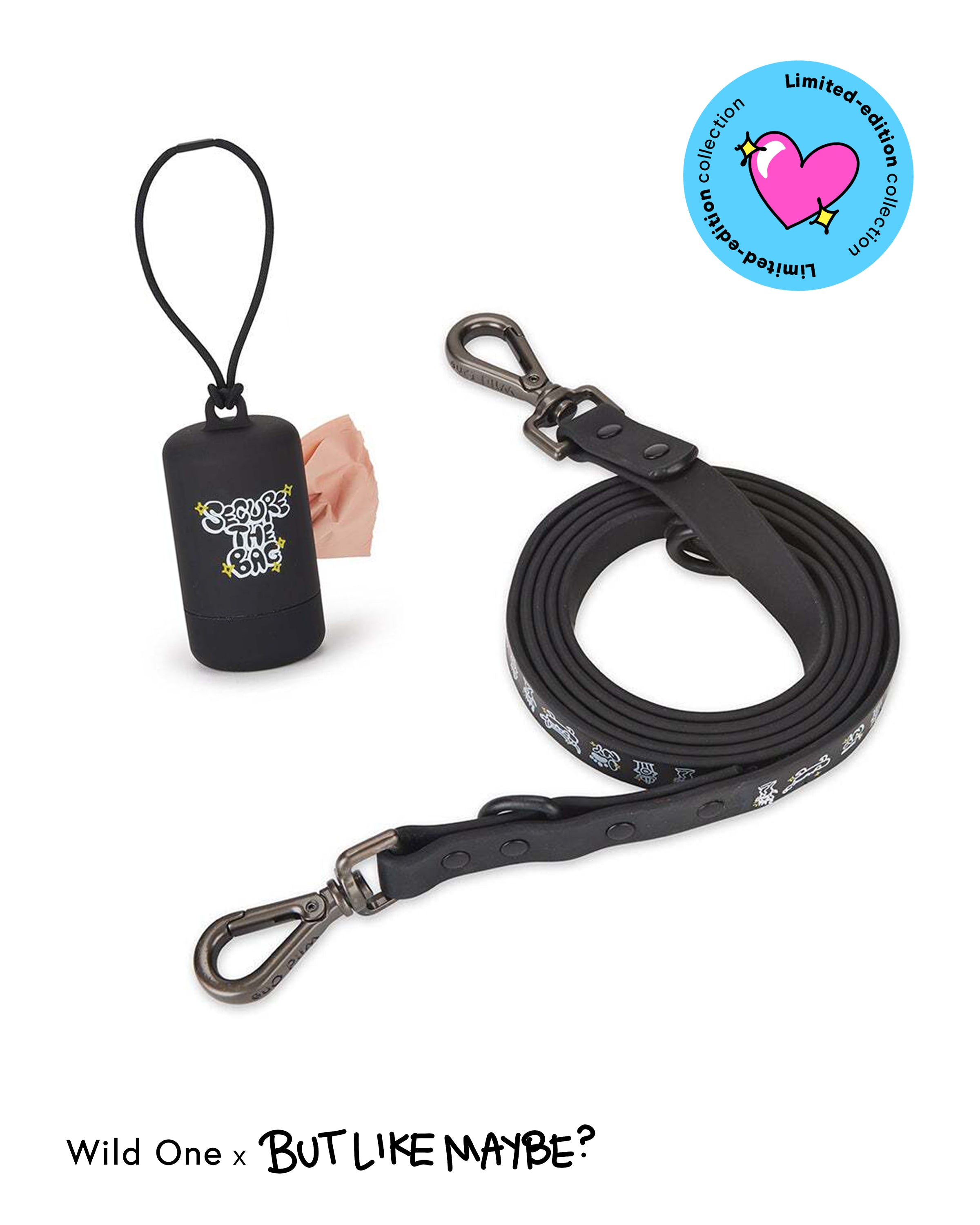 But Like Maybe x Wild One Leash & Poop Bag Carrier Kit