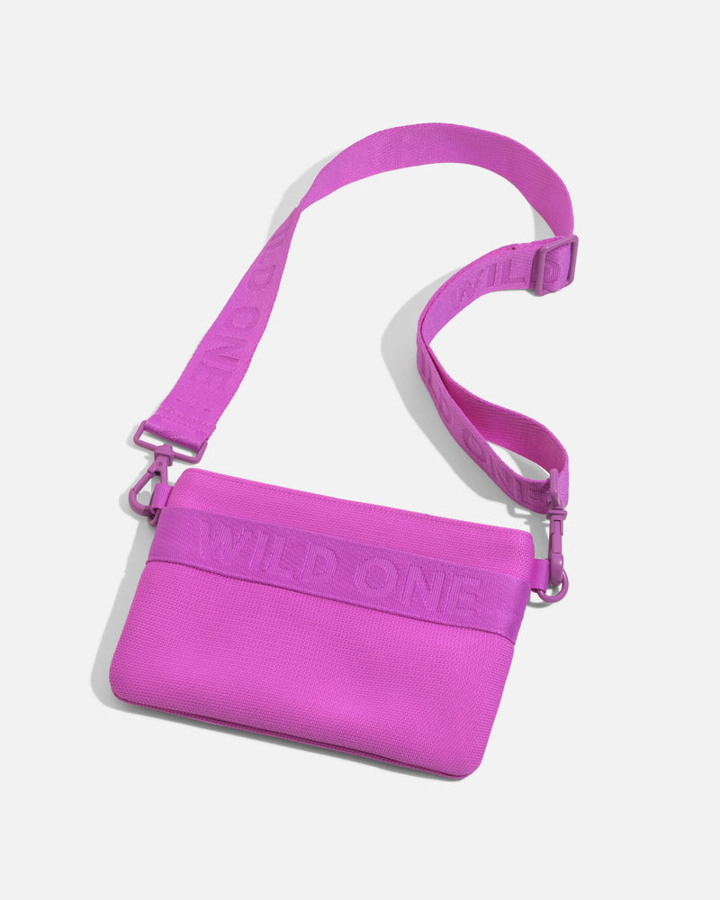 NEW SAVE THE GIRLS PURPLE POUCH CROSS BODY CLIP & GO CELL PHONE CROSSBODY  STRAP